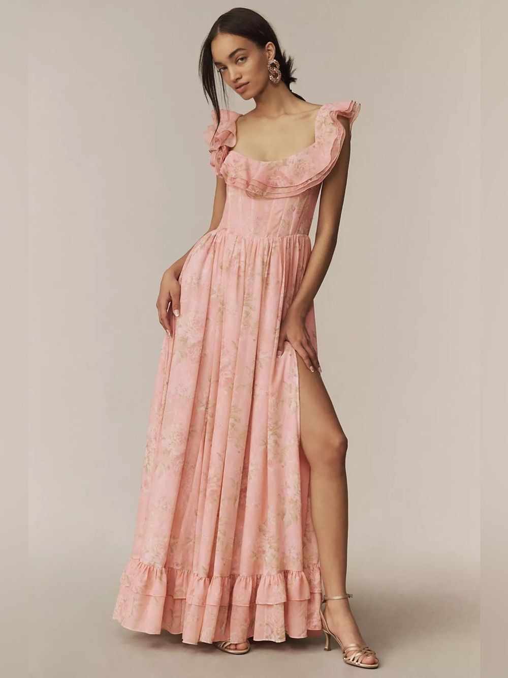 New Anthropologie V. Chapman Rosetta Corset Off-The-Shoulder Maxi Dress Size 8